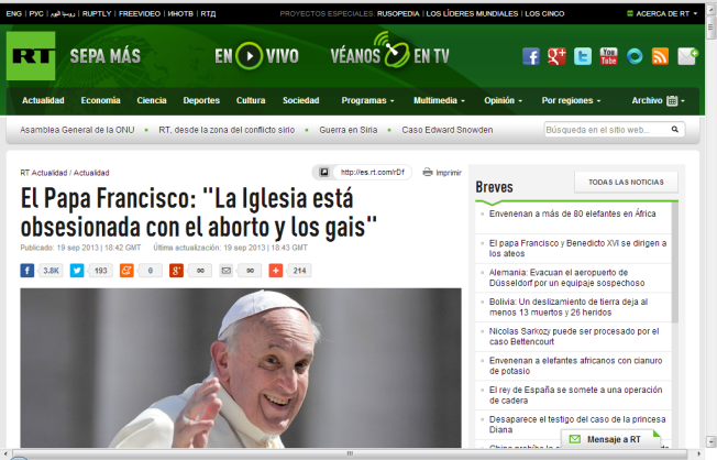 El 'papa' Francisco a favor del aborto y los gays